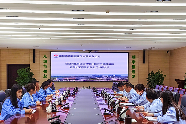 2023年6月16日  法律審計部人員 段進元  王穎莉  楊愛玲  王翠翠，王宏宏，前往蒲城清潔能源化工有限責任公司對標交流，蒲城清潔能源化工有限責任公司審計部部長劉廣林、法律風控部部長曹磊等人員參加座談會。.jpg